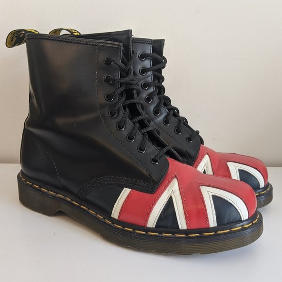 Dr. Martens Shoes - Rare Dr Martens British Flag Classic Punk Boots 11